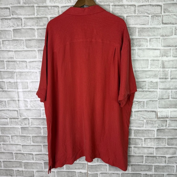 Stubbs Western Bemberg Rustic Red Textured Wooden Button Up Shirt Mens 2XL - Picture 4 of 8